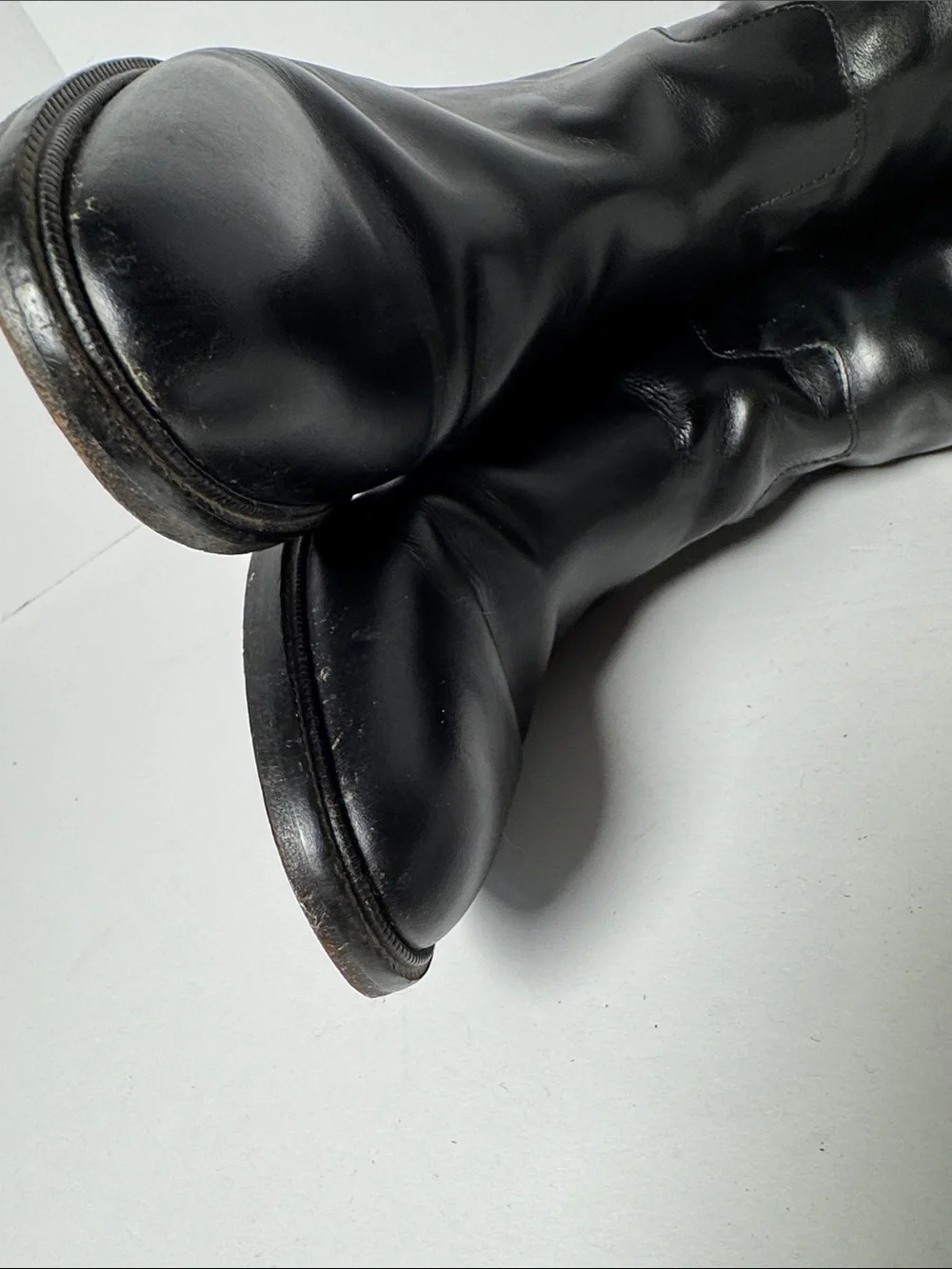 MICHAEL KORS Braden Two-Tone Leather Riding Boots Black Brown Equestrian 10